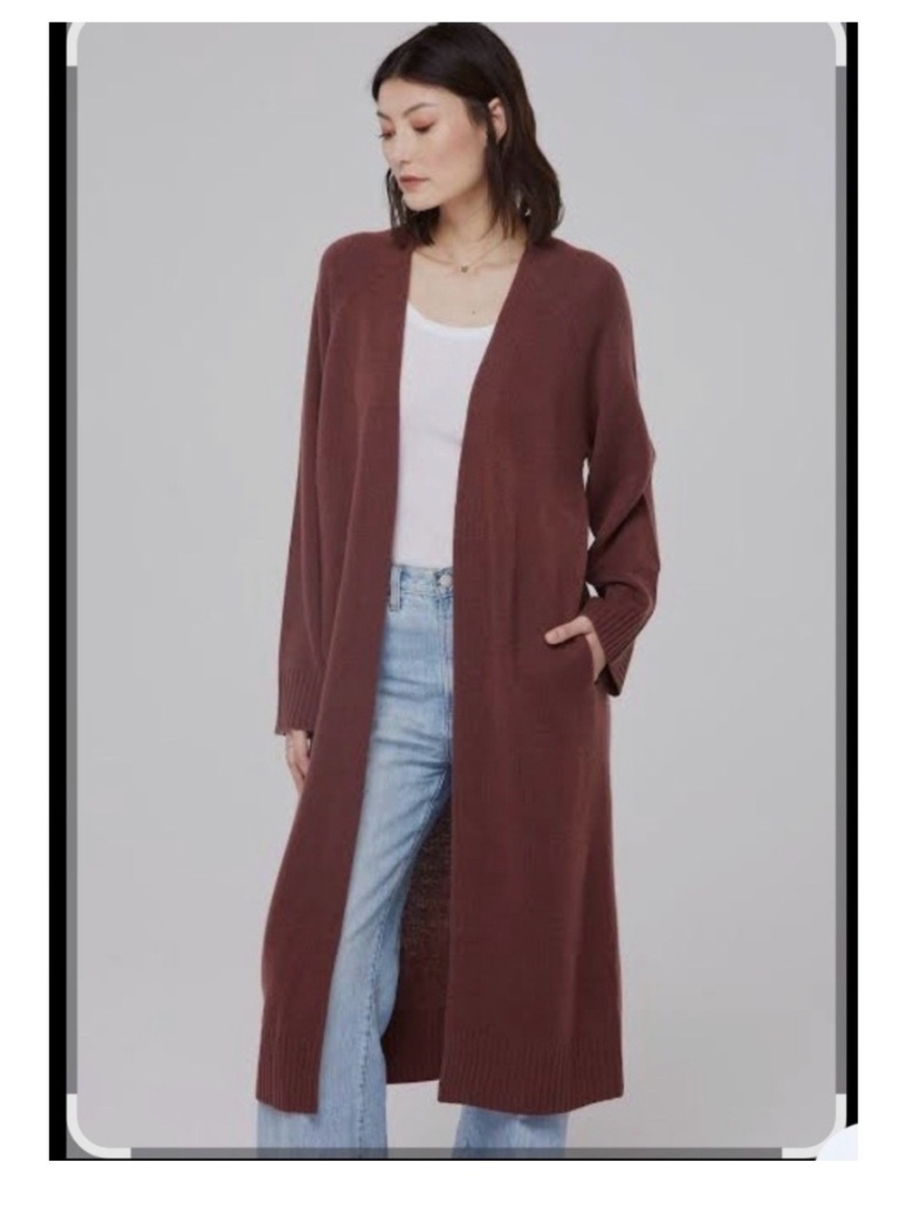 Naked Cashmere Faye Cardigan in Wine EUC